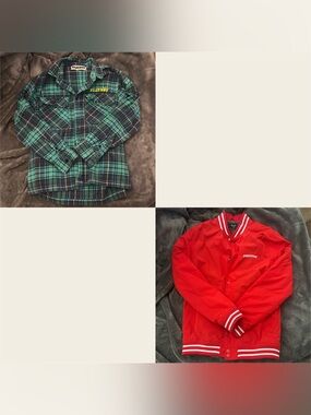 2 Piece Men’s Small Longsleeve Streetwear Bundle Lot Primitive Bomber Playboy